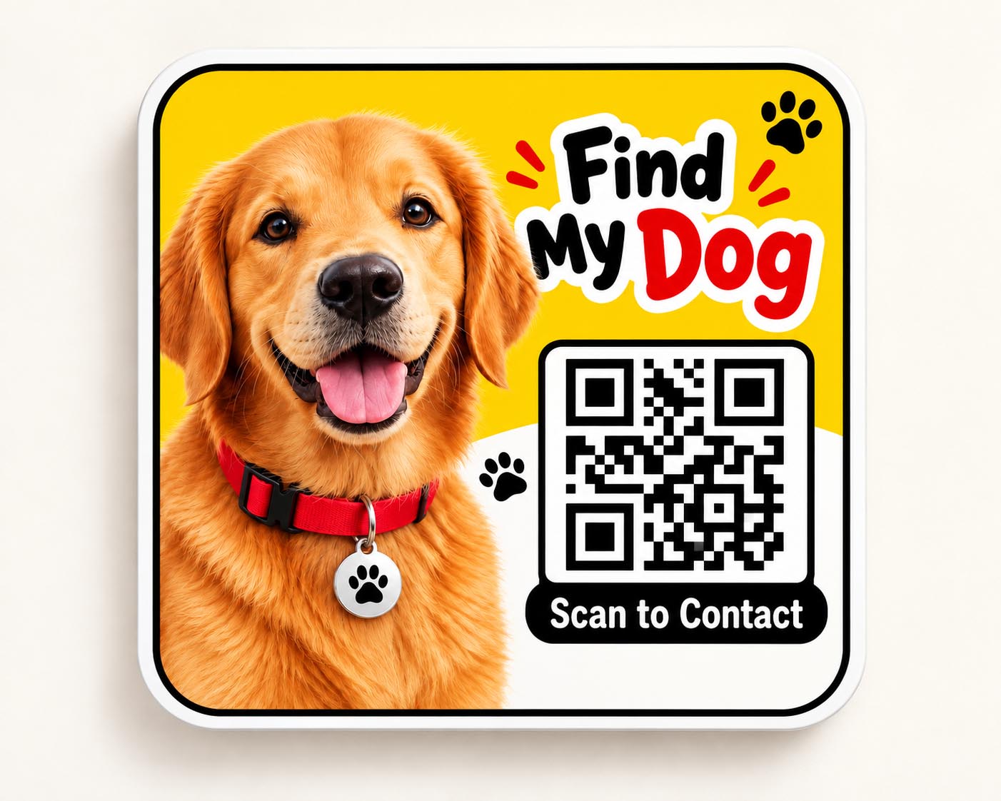Find My Dog QR Sticker